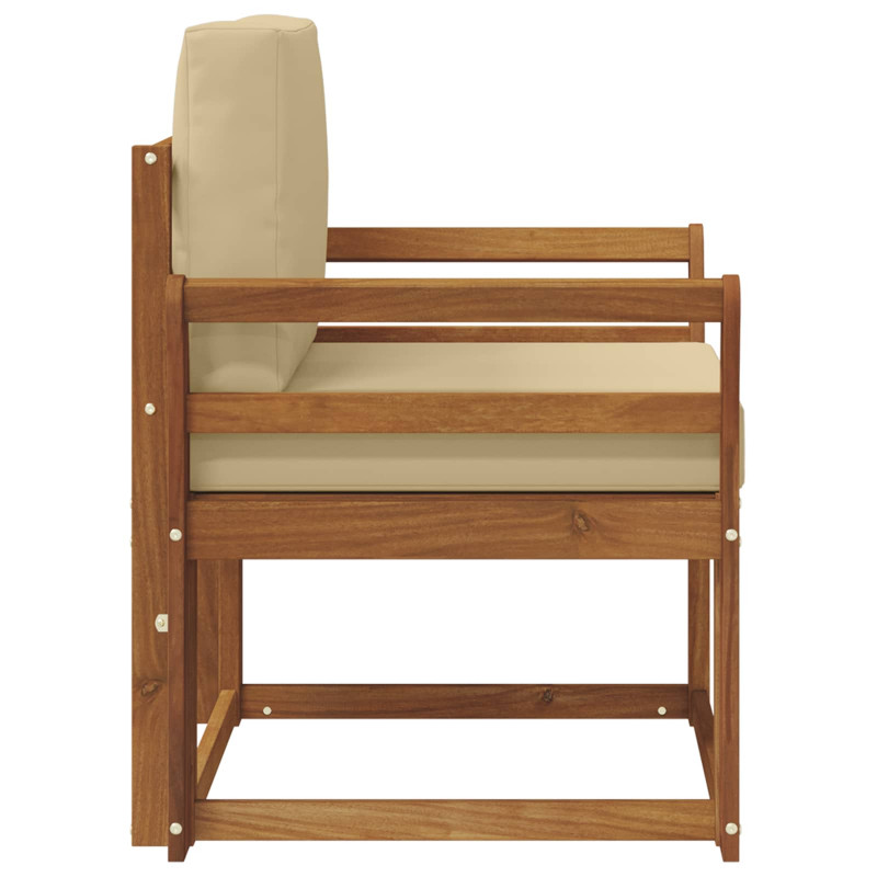 Sofa na zewnątrz Lite drewno akacjowe i poliester Naturalny