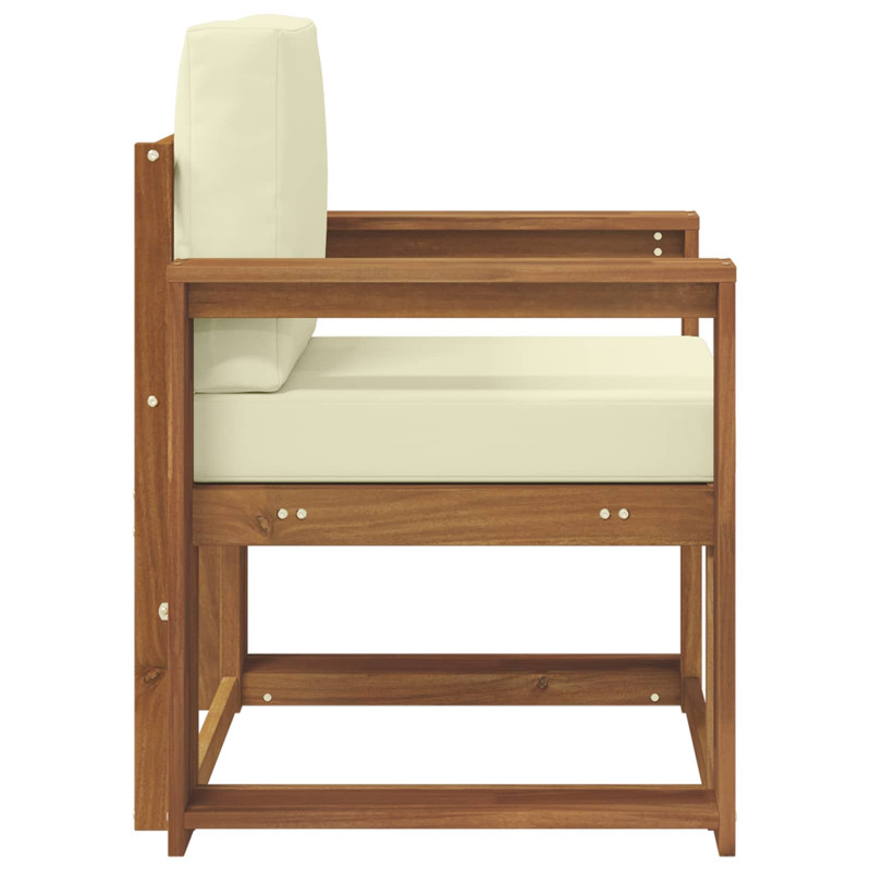 Sofa na zewnątrz Lite drewno akacjowe i poliester Naturalny