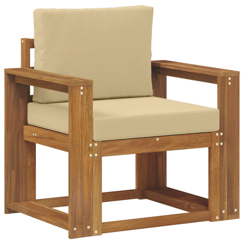 Sofa na zewnątrz Lite drewno akacjowe i poliester Naturalny