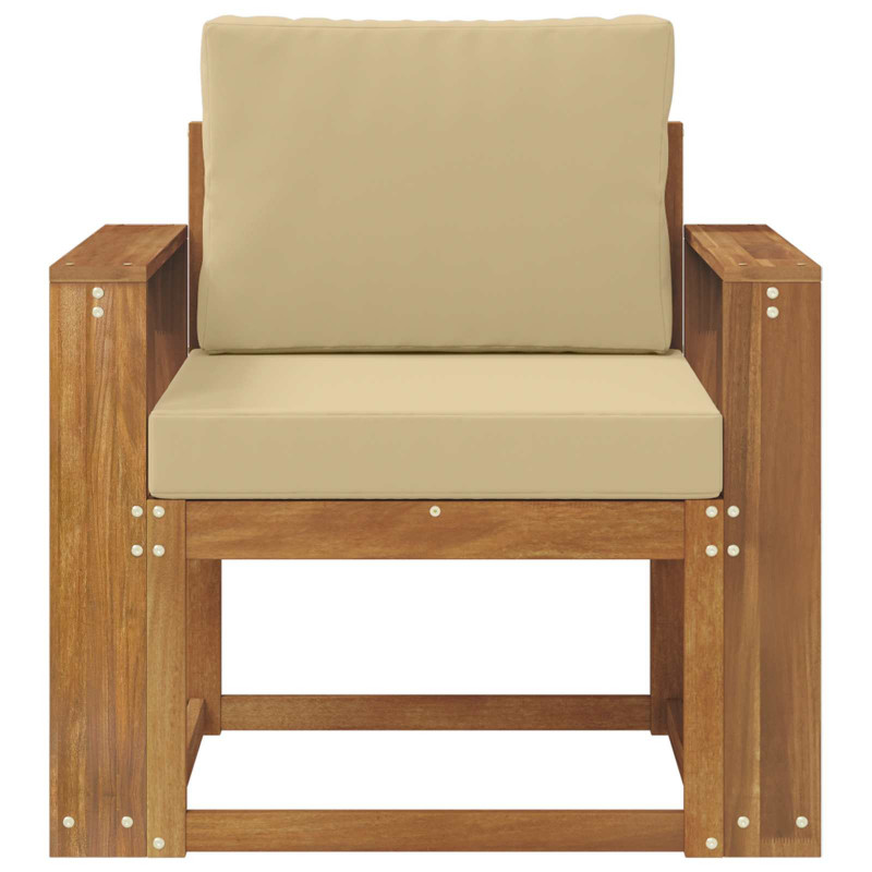 Sofa na zewnątrz Lite drewno akacjowe i poliester Naturalny