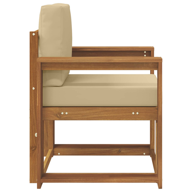 Sofa na zewnątrz Lite drewno akacjowe i poliester Naturalny