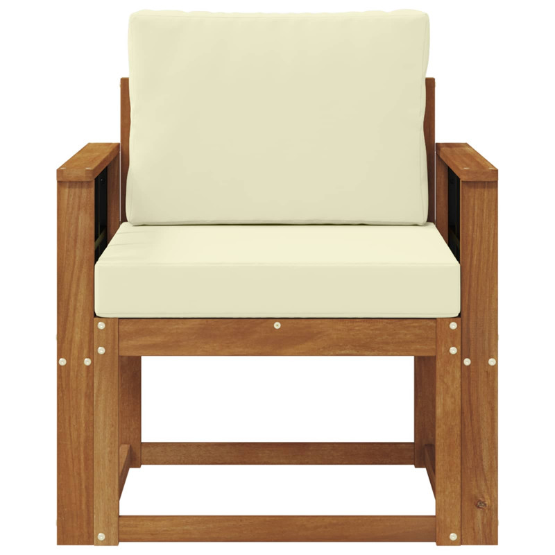 Sofa na zewnątrz Lite drewno akacjowe i poliester Naturalny