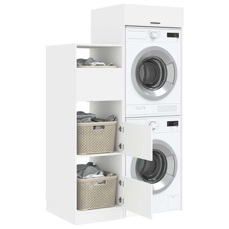 Zestaw szafek do prania 2 pcs Biały Drewno inżynieryjne