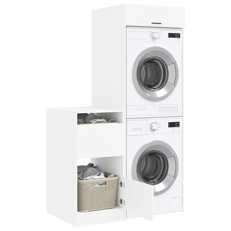 Zestaw szafek do prania 2 pcs Biały Drewno inżynieryjne