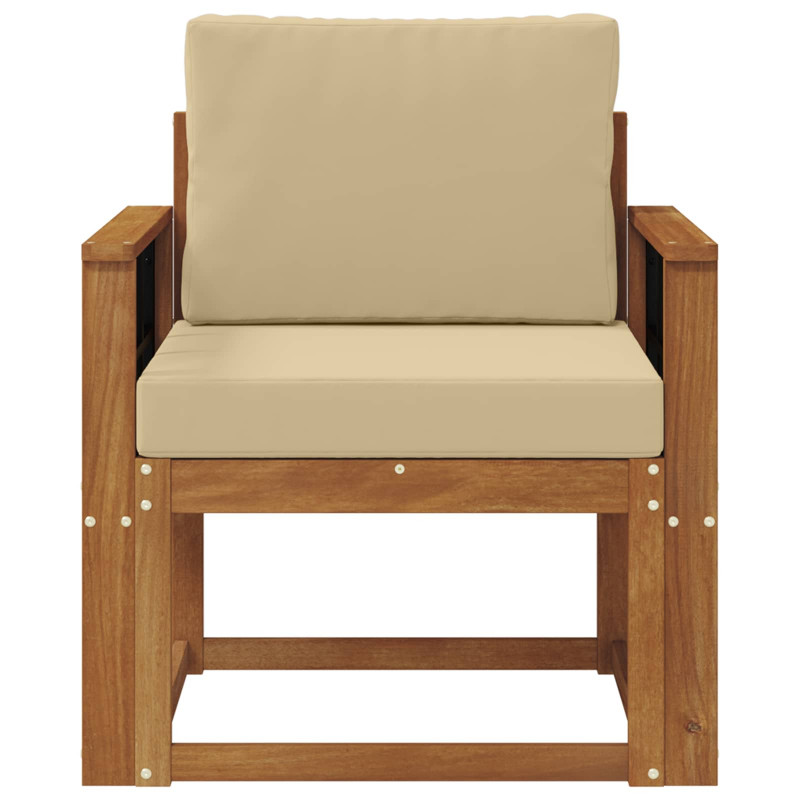 Sofa na zewnątrz Lite drewno akacjowe i poliester Naturalny