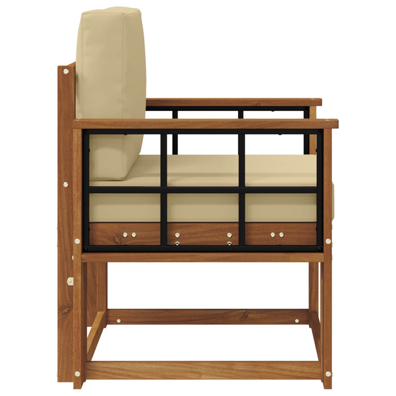 Sofa na zewnątrz Lite drewno akacjowe i poliester Naturalny