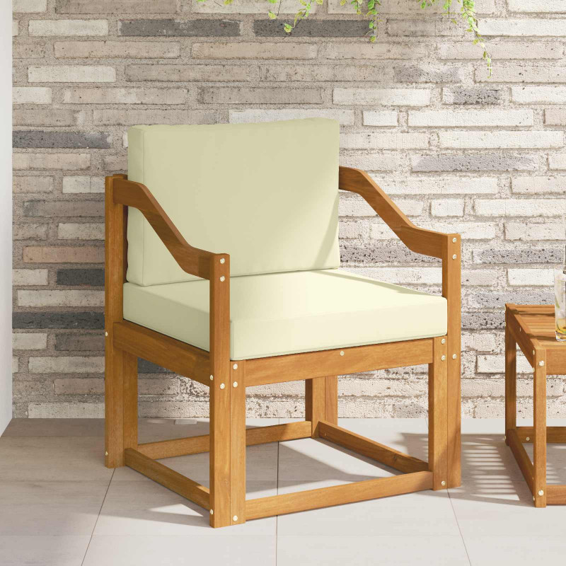 Sofa na zewnątrz Lite drewno akacjowe i poliester Naturalny