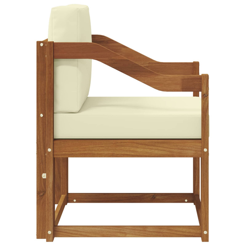Sofa na zewnątrz Lite drewno akacjowe i poliester Naturalny