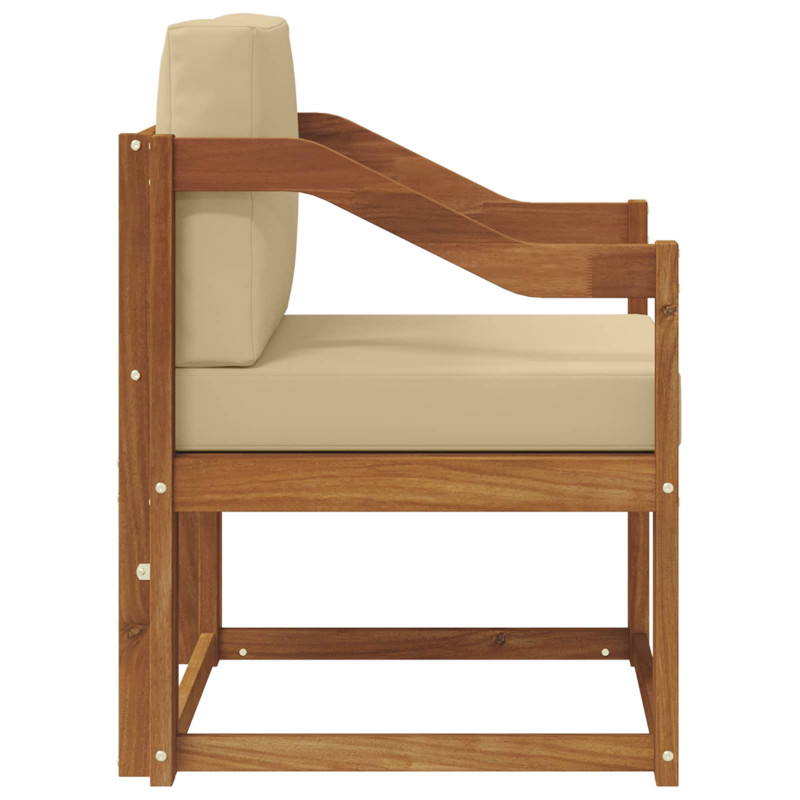 Sofa na zewnątrz Lite drewno akacjowe i poliester Naturalny