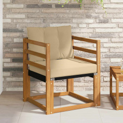 Sofa na zewnątrz Drewno akacji i tekstylen Naturalny