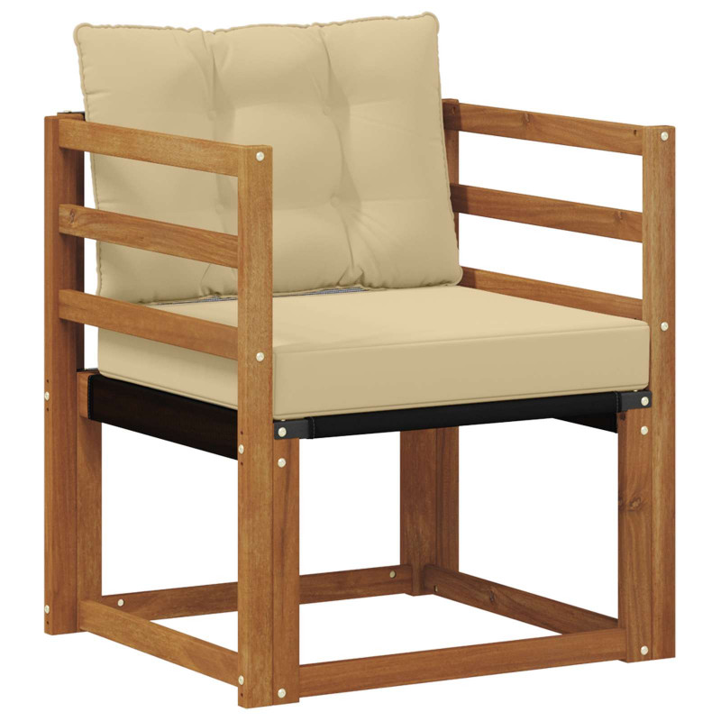 Sofa na zewnątrz Drewno akacji i tekstylen Naturalny