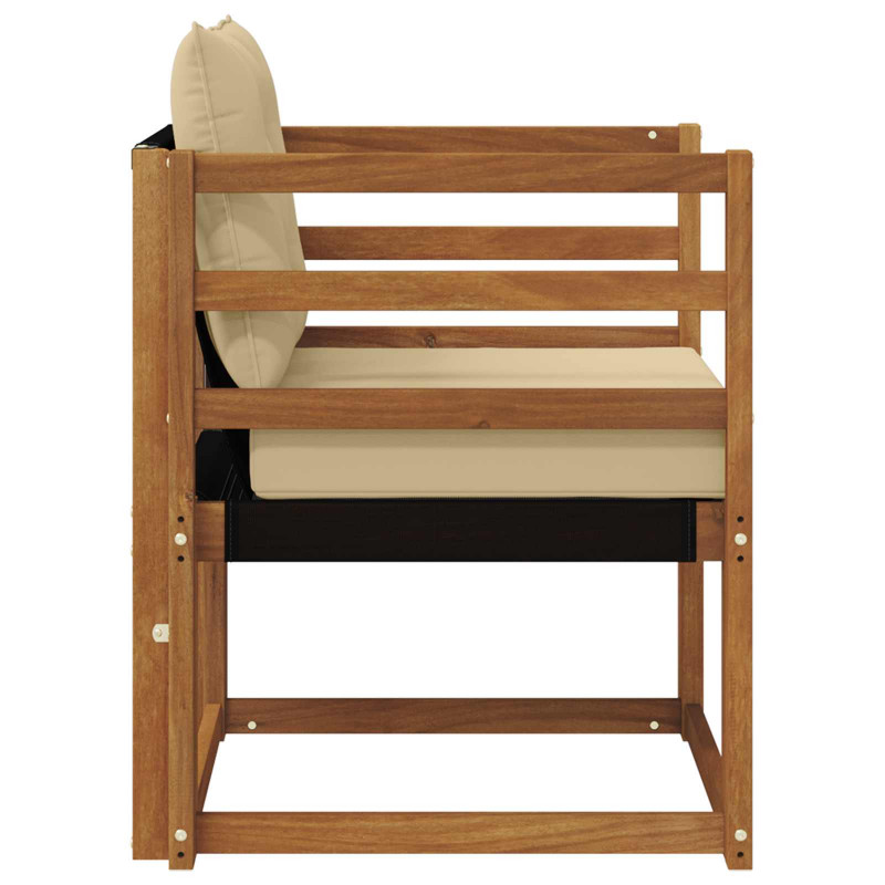 Sofa na zewnątrz Drewno akacji i tekstylen Naturalny