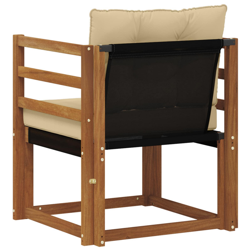 Sofa na zewnątrz Drewno akacji i tekstylen Naturalny
