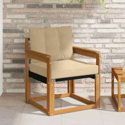 Sofa na zewnątrz Drewno akacji i tekstylen Naturalny