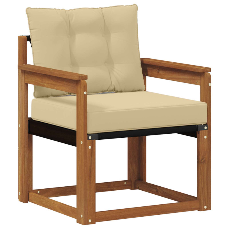 Sofa na zewnątrz Drewno akacji i tekstylen Naturalny