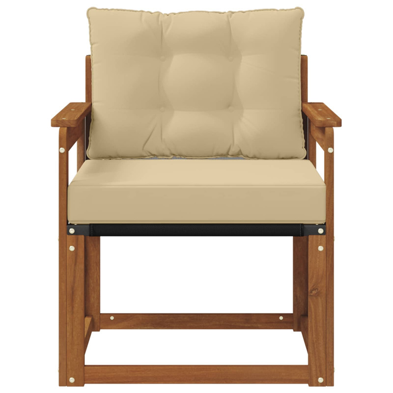 Sofa na zewnątrz Drewno akacji i tekstylen Naturalny