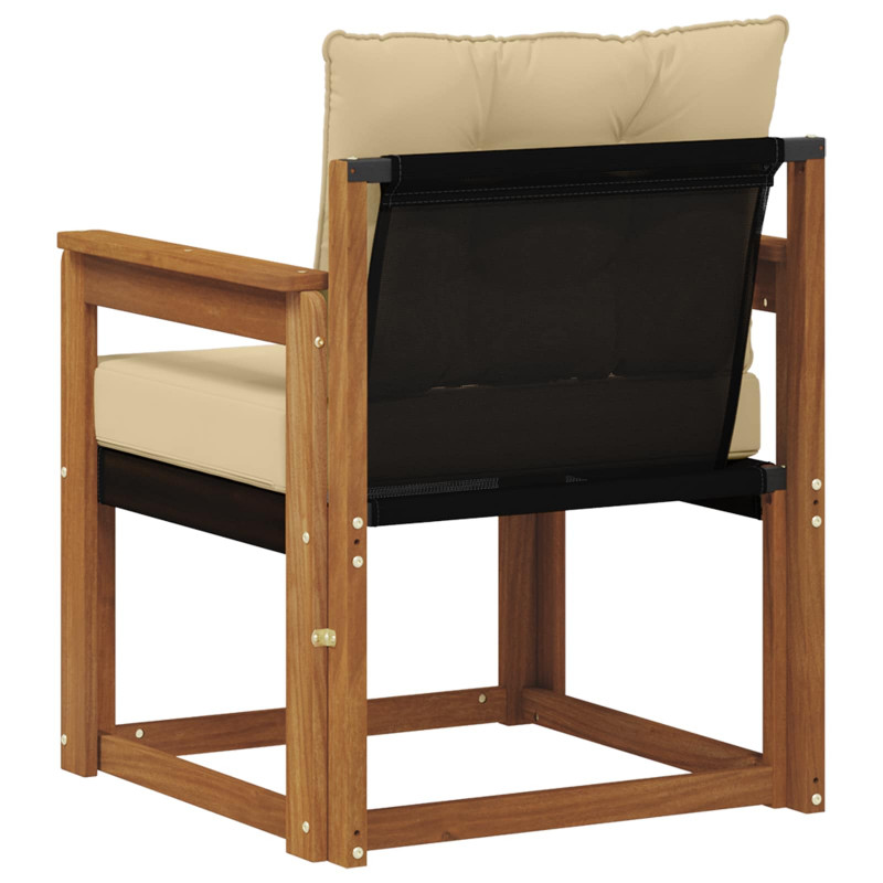 Sofa na zewnątrz Drewno akacji i tekstylen Naturalny