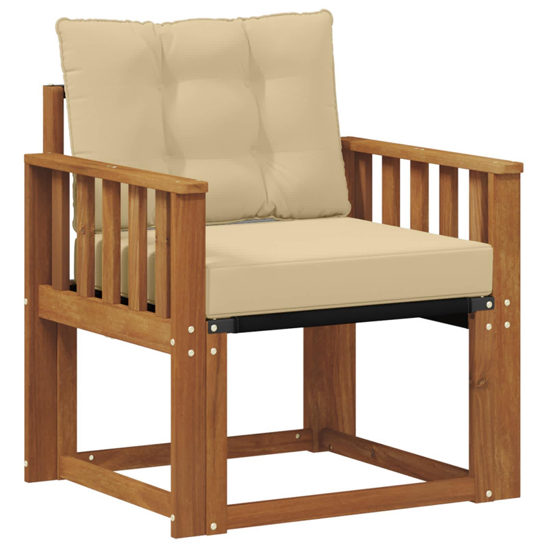 Sofa na zewnątrz Drewno akacji i tekstylen Naturalny