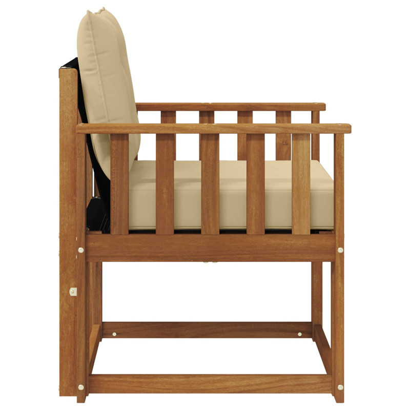 Sofa na zewnątrz Drewno akacji i tekstylen Naturalny