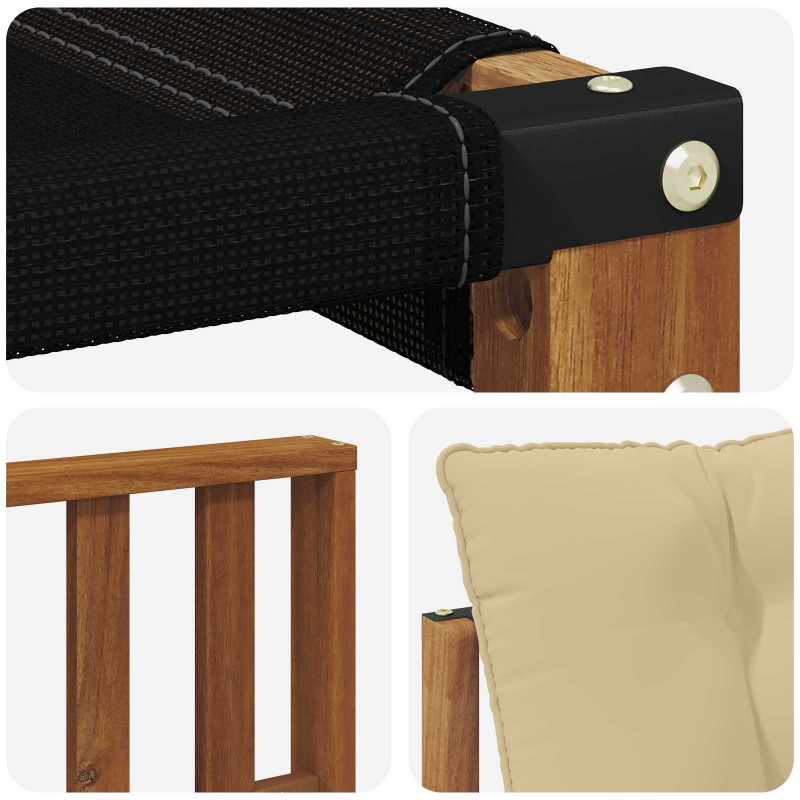 Sofa na zewnątrz Drewno akacji i tekstylen Naturalny