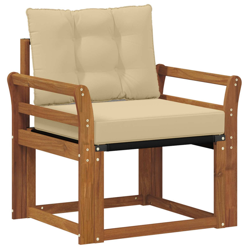 Sofa na zewnątrz Drewno akacji i tekstylen Naturalny