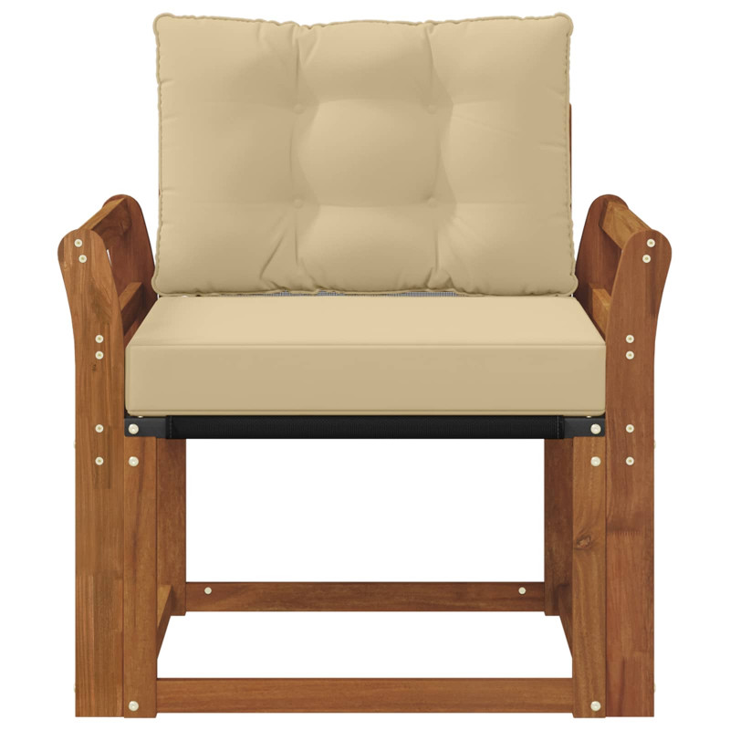 Sofa na zewnątrz Drewno akacji i tekstylen Naturalny
