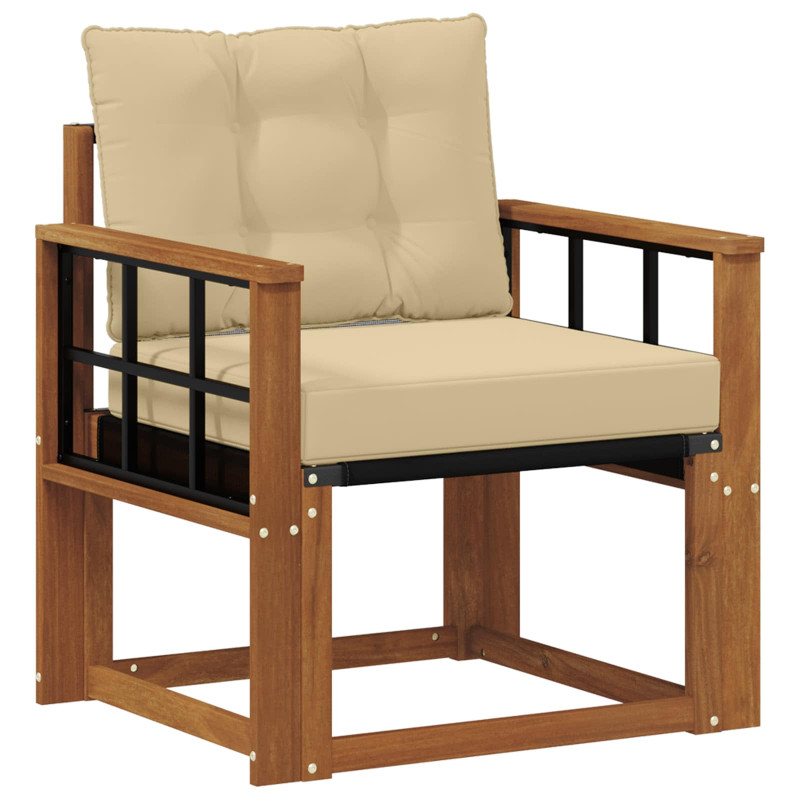 Sofa na zewnątrz Drewno akacji i tekstylen Naturalny