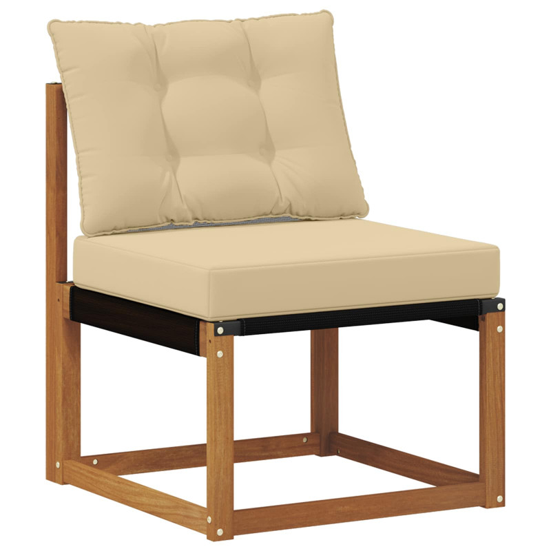 Sofa na zewnątrz Drewno akacji i tekstylen Naturalny