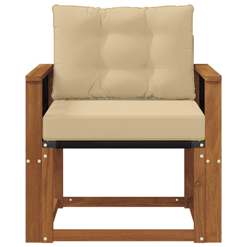 Sofa na zewnątrz Drewno akacji i tekstylen Naturalny