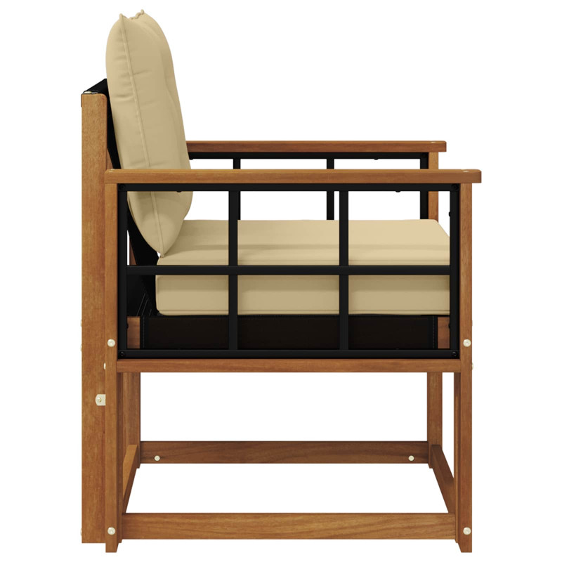 Sofa na zewnątrz Drewno akacji i tekstylen Naturalny