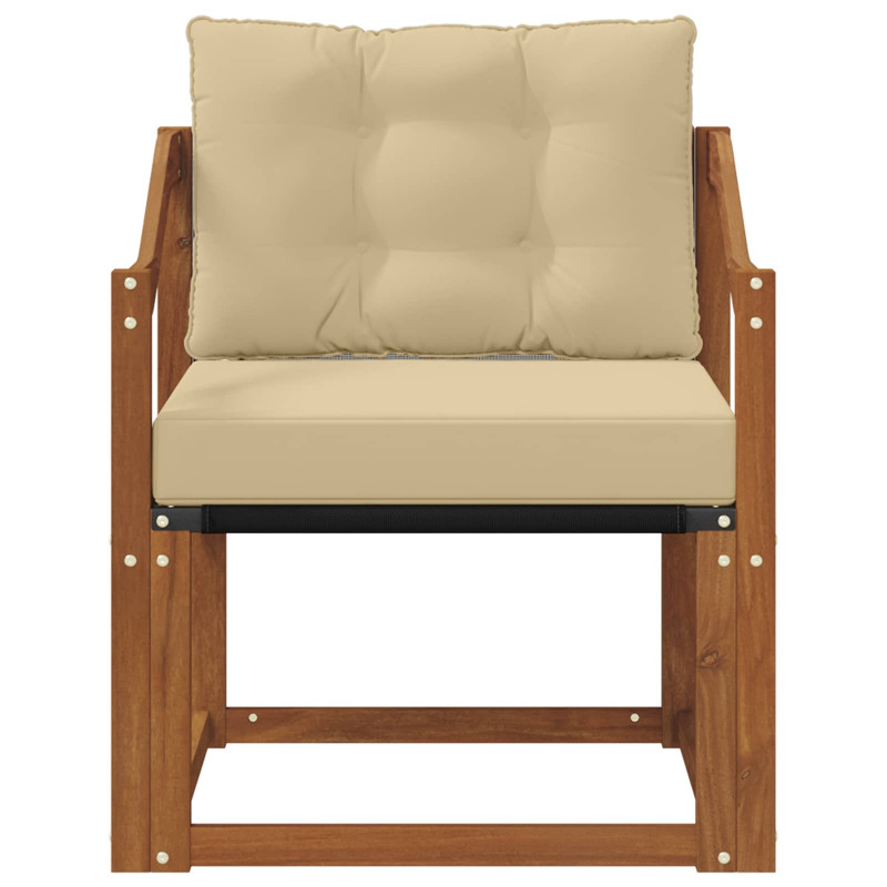 Sofa na zewnątrz Drewno akacji i tekstylen Naturalny