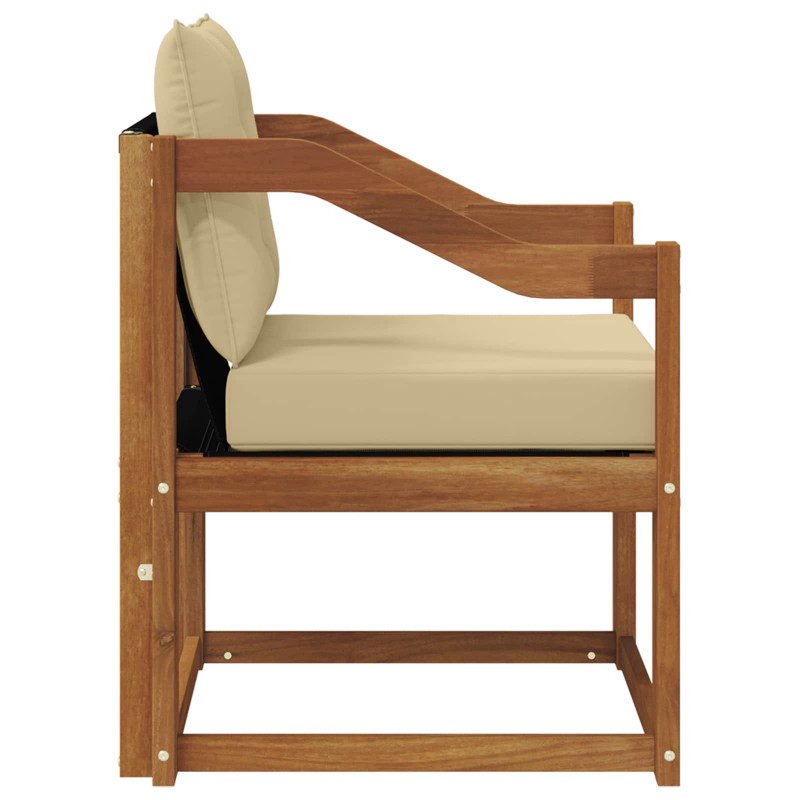 Sofa na zewnątrz Drewno akacji i tekstylen Naturalny