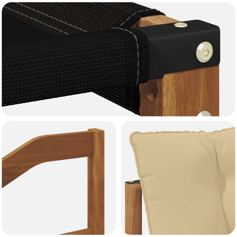 Sofa na zewnątrz Drewno akacji i tekstylen Naturalny