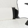 Masujący fotel gamingowy, biało-czarny, sztuczna skóra