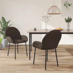 Krzesła stołowe, 2 szt., brązowe, obite sztuczną skórą