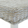 Ławka biała, 160x35x45 cm, naturalny rattan kubu i drewno mahoniowe