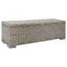 Skrzynia, szara, 110 cm, naturalny rattan kubu i drewno mahoniowe
