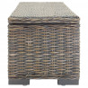 Skrzynia, szara, 110 cm, naturalny rattan kubu i drewno mahoniowe