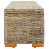 Skrzynia, 110 cm, naturalny rattan kubu i lite drewno mahoniowe
