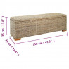 Skrzynia, 110 cm, naturalny rattan kubu i lite drewno mahoniowe