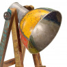 Lampa podłogowa, kolorowa, E27, lite drewno mango