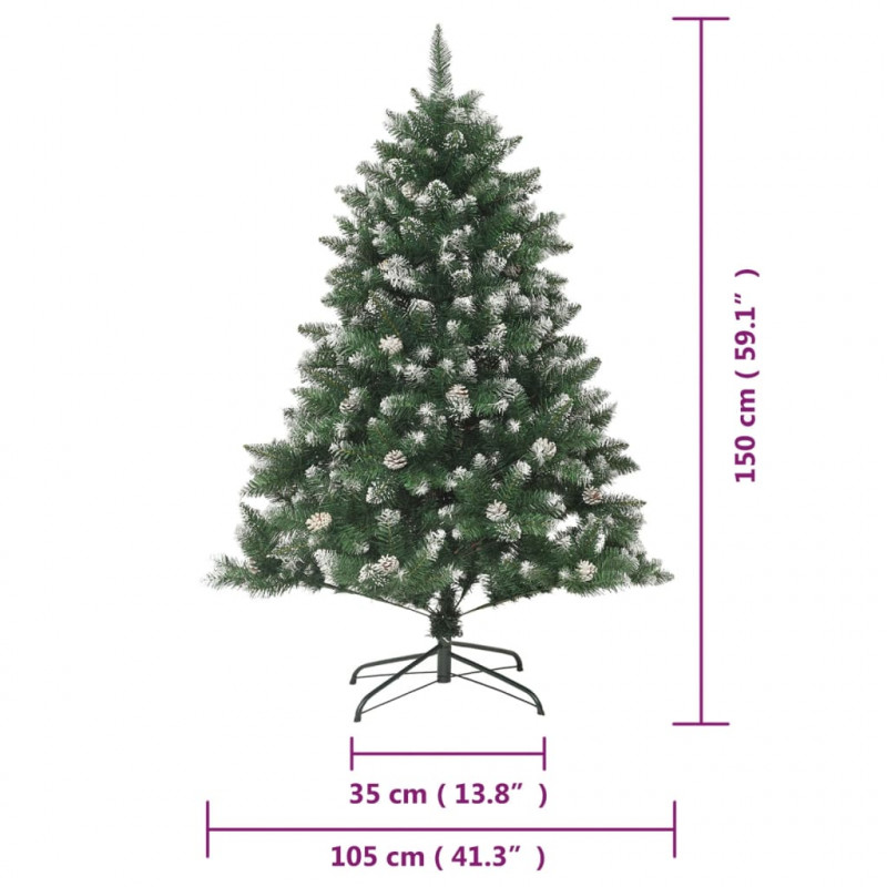 Sztuczna choinka ze stojakiem, 150 cm, PVC