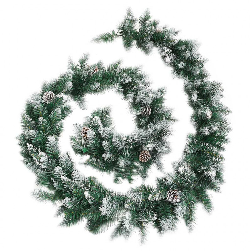 Świąteczna girlanda z lampkami LED, zielona, 2,7 m, PVC