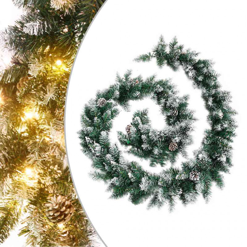 Świąteczna girlanda z lampkami LED, zielona, 5,2 m, PVC