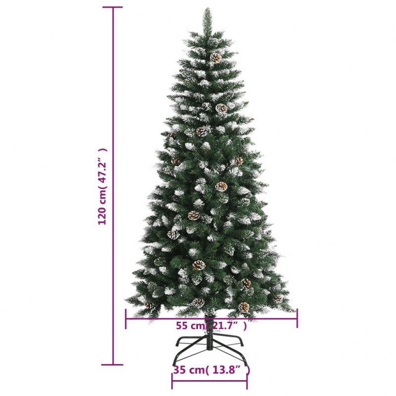 Sztuczna choinka ze stojakiem, zielona, 120 cm, PVC
