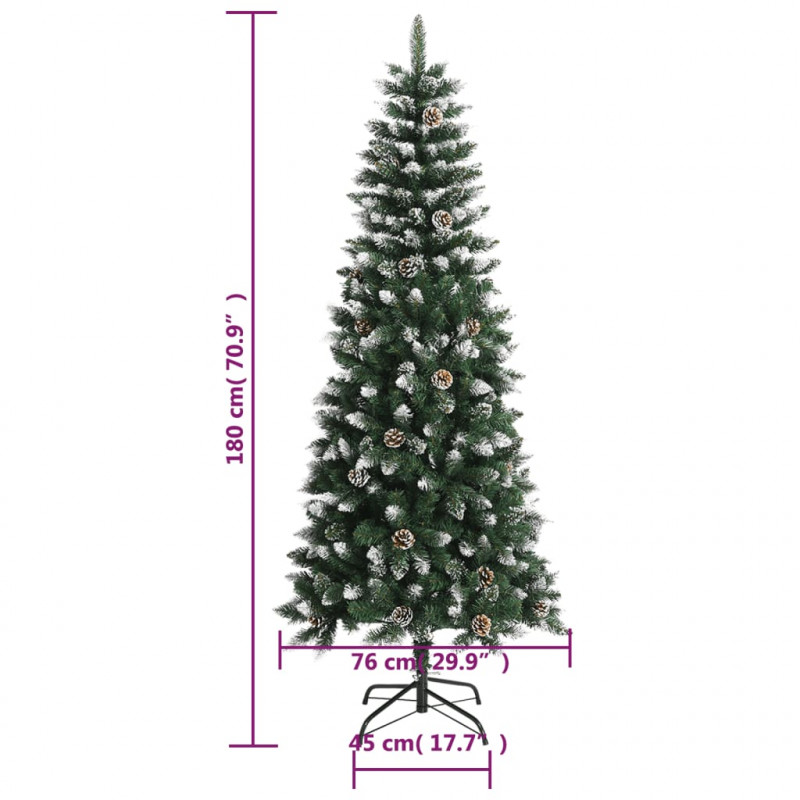 Sztuczna choinka ze stojakiem, zielona, 180 cm, PVC