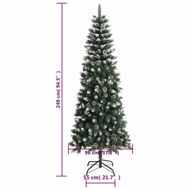 Sztuczna choinka ze stojakiem, zielona, 240 cm, PVC