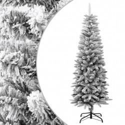Sztuczna, smukła choinka pokryta śniegiem, 150 cm, PVC i PE