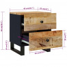 Szafki nocne, 2 szt., 40x33x46 cm, lite drewno mango