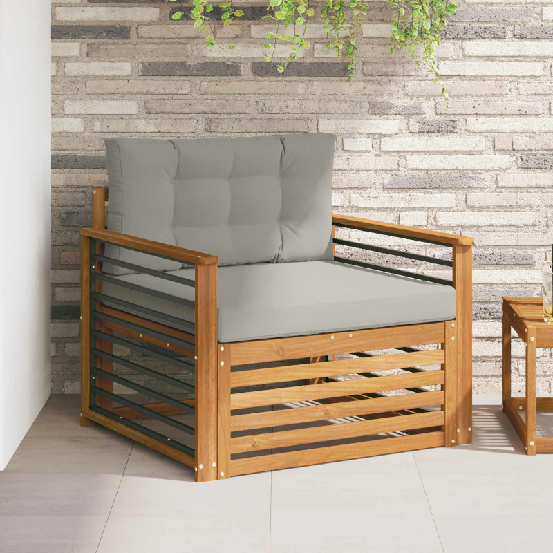 Zestaw sof na zewnątrz Lite drewno akacjowe i poliester